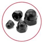 Black Zinc Plated Dome Nuts